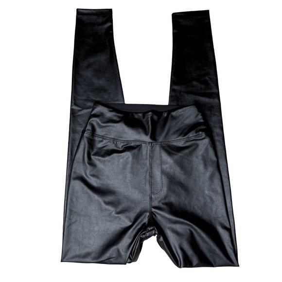 Offline By Aerie Real Luxe Faux Leather Hi Rise Leggings Size Small Black Edgy - Picture 7 of 8